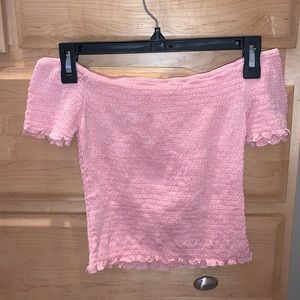 Chloe & Katie Women’s XS Smocked Light Pink Top